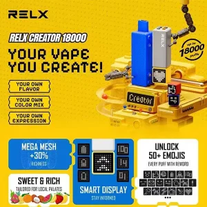 Relx Creator 18000 Puffs เปลี่ยนหัวได้ ทรงเลโก้